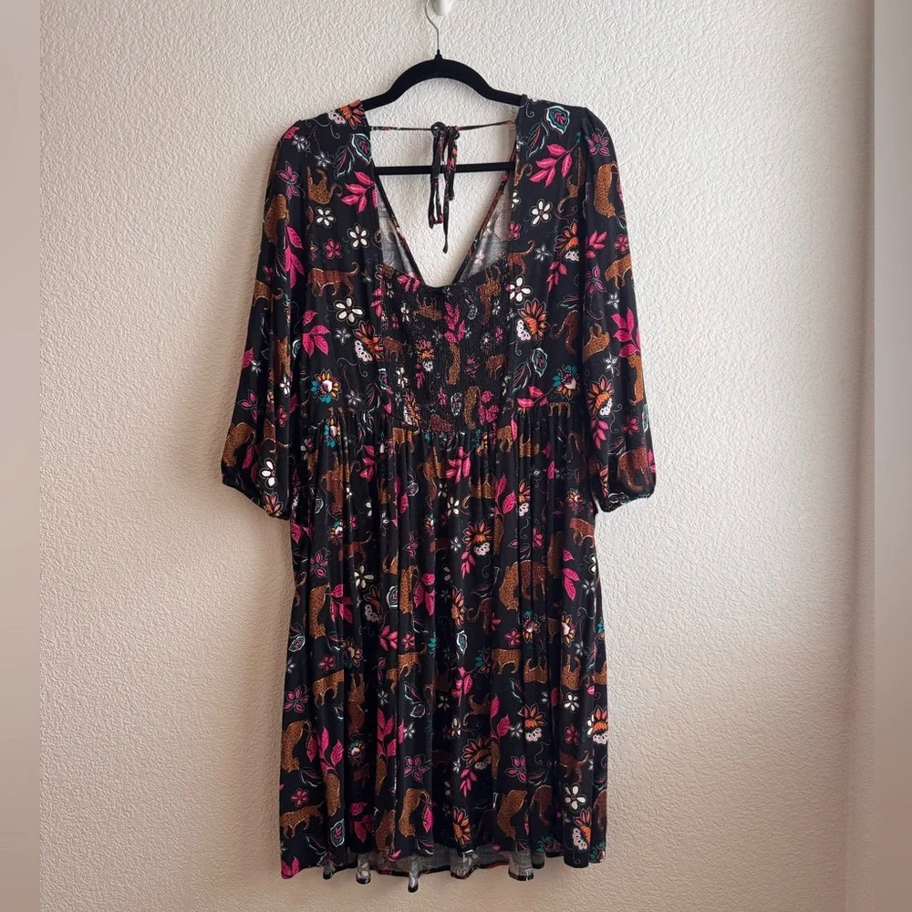 TORRID Mini Rayon Slub Balloon Sleeve Twist Font Dress 0X